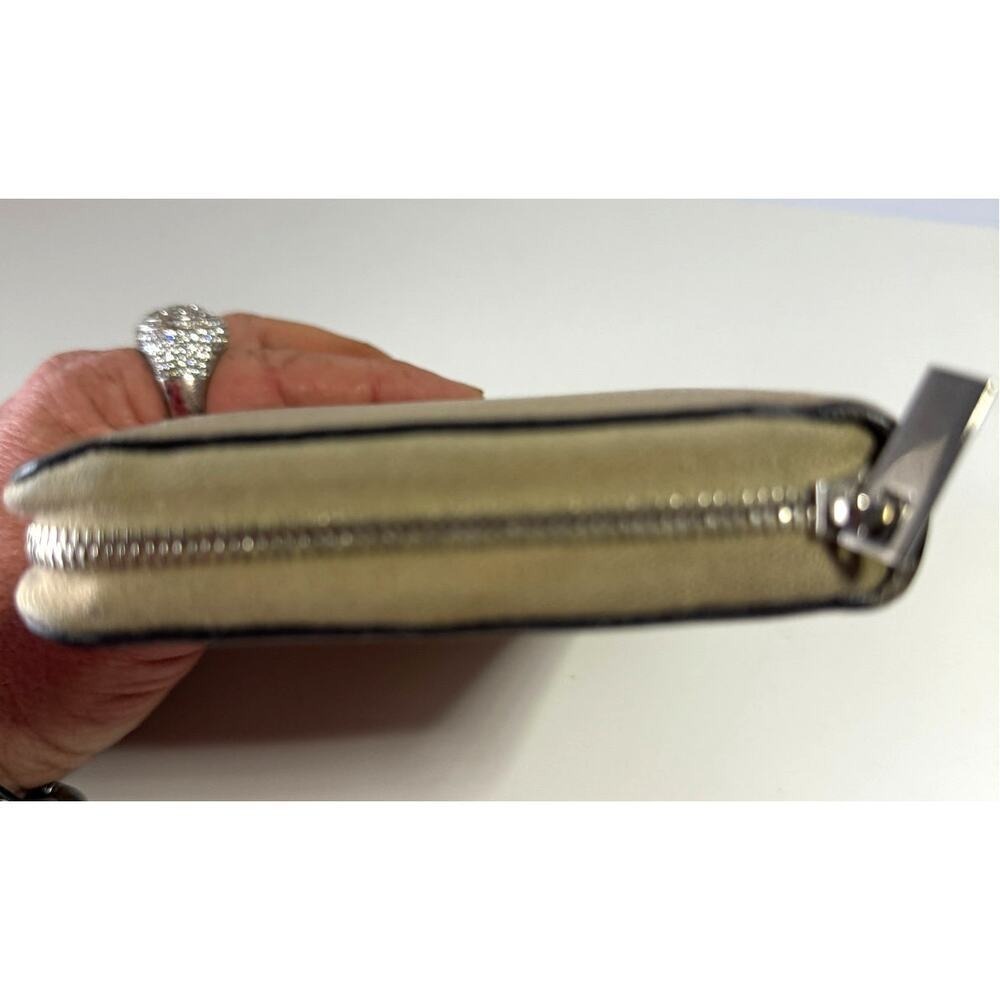 Celine Zip Around Wallet Tan Grained Leather‎ Continental Purse Red Interior COA - Picture 4 of 4